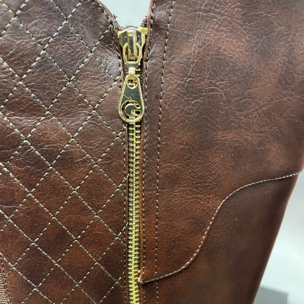 G by Guess Women's Shoes Haydin Leather Almond Toe Knee High Fashion Boots Brown - Picture 8 of 16